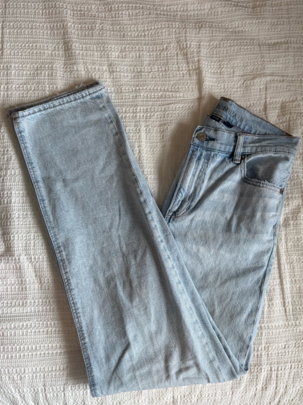 American Eagle Outfitters Pale Blue Straight-Leg Jeans